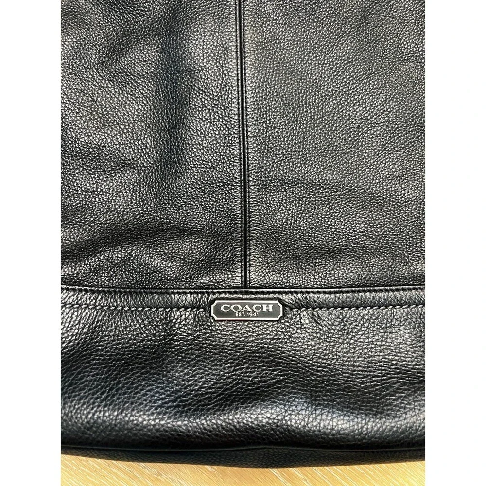 COACH Pebble Black Leather Handbag Shoulder Bag Purse Hoho K1305-F23292 - Picture 2 of 12